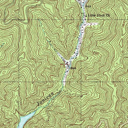 Topographic Map of Little Flock Regular Baptist Church, KY