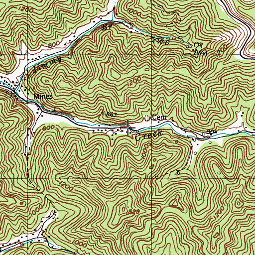 Topographic Map of Little Floyd County (historical), KY