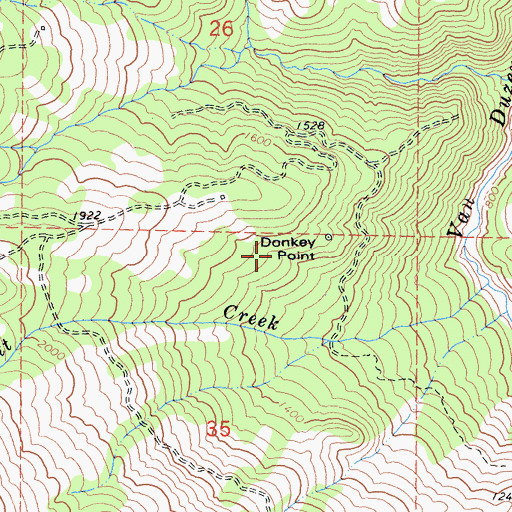 Topographic Map of Donkey Point, CA