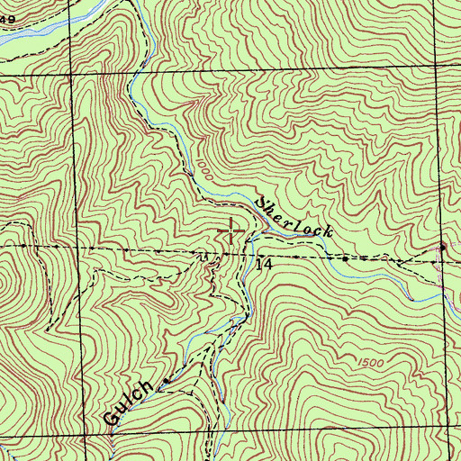 Topographic Map of Drunken Gulch, CA