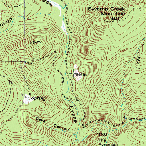 Topographic Map of Iron Mine, AZ