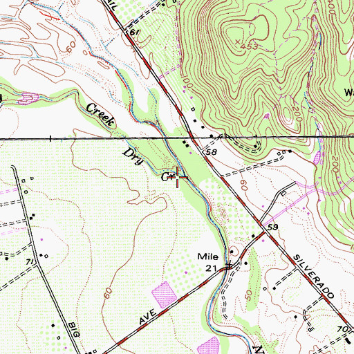 Topographic Map of Dry Creek, CA