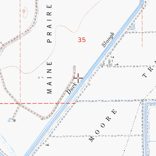 Topographic Map of Duck Slough, CA