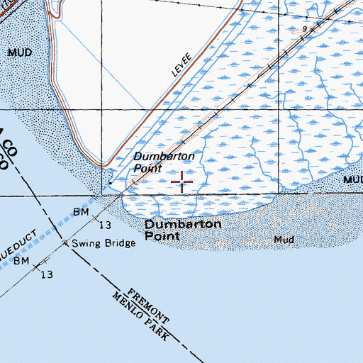 Topographic Map of Dumbarton Point, CA
