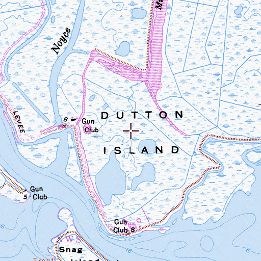 Topographic Map of Dutton Island, CA