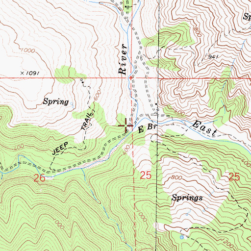 Topographic Map of East Branch North Fork Mattole River, CA