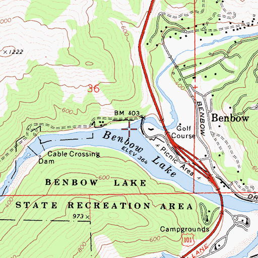 Topographic Map of East Branch South Fork Eel River, CA