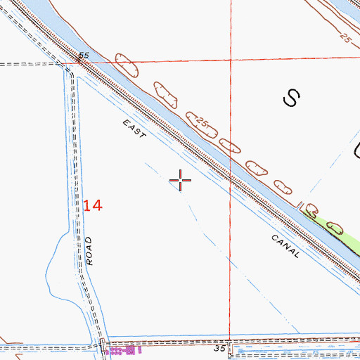 Topographic Map of East Canal, CA