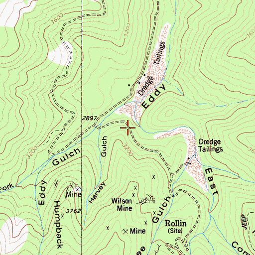 Topographic Map of East Fork Eddy Gulch, CA