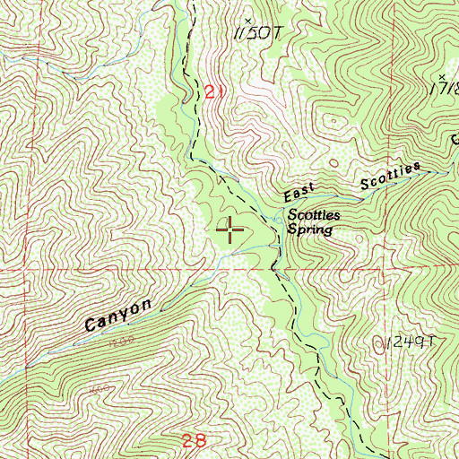 Topographic Map of East Scotties Canyon, CA
