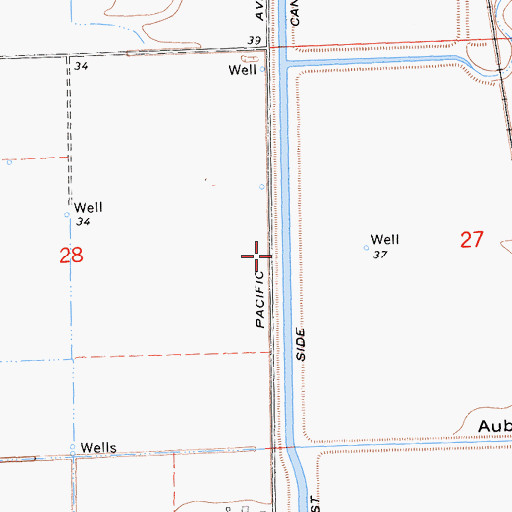 Topographic Map of East Side Canal, CA