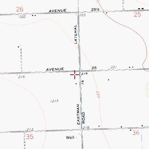 Topographic Map of Eastman Lateral, CA