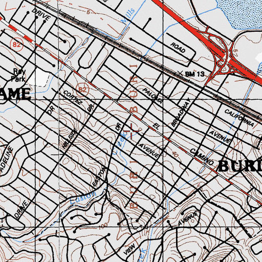 Topographic Map of Easton Creek, CA