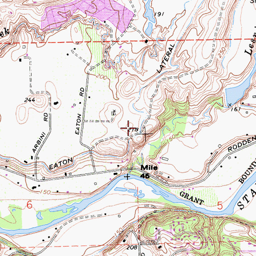 Topographic Map of Eaton Lateral, CA