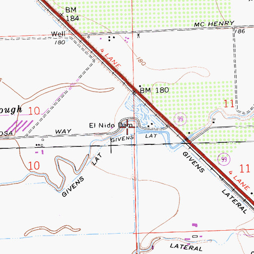 Topographic Map of El Nido Dam, CA