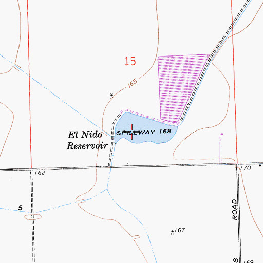 Topographic Map of El Nido Reservoir, CA