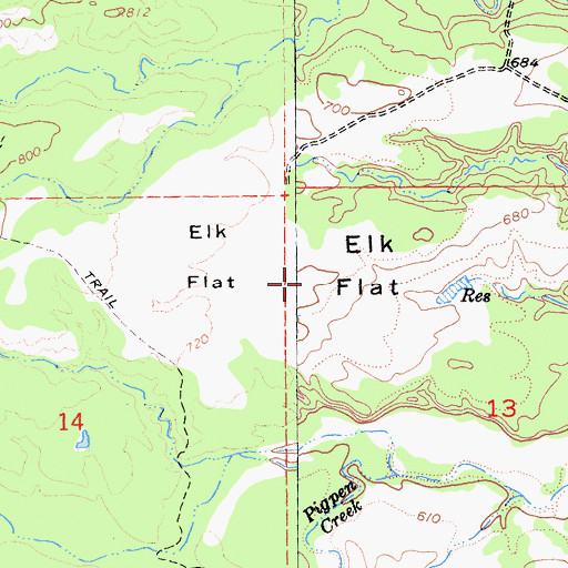 Topographic Map of Elk Flat, CA