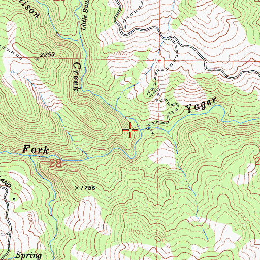 Topographic Map of Ellison Creek, CA