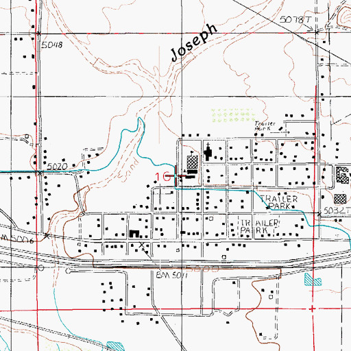 Topographic Map of Joseph City Elementary School, AZ