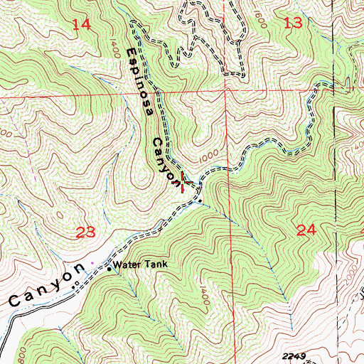 Topographic Map of Espinosa Canyon, CA
