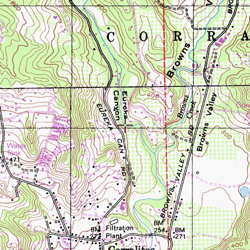 Topographic Map of Eureka Canyon, CA