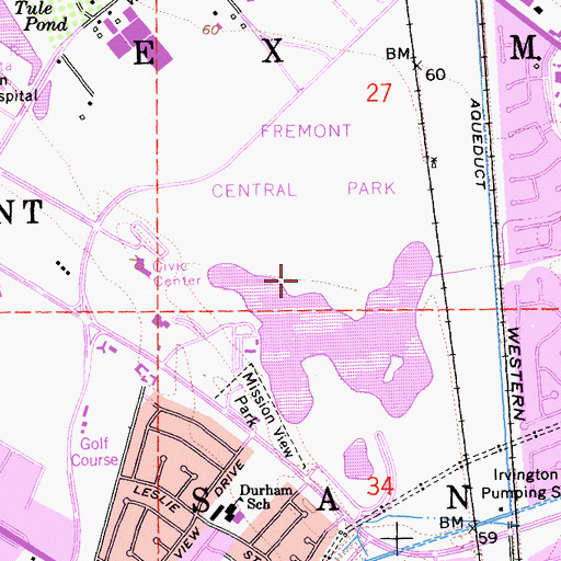 Topographic Map of Ex Mission San Jose, CA