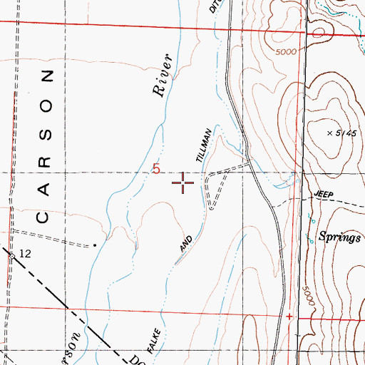 Topographic Map of Falke and Tillman Ditch, CA