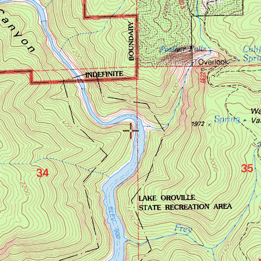 Topographic Map of Fall River, CA