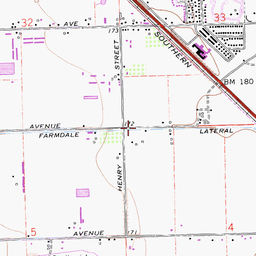 Topographic Map of Farmdale Lateral, CA