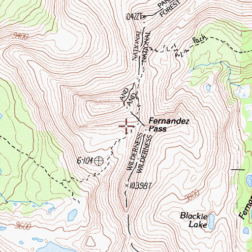 Topographic Map of Fernandez Pass, CA