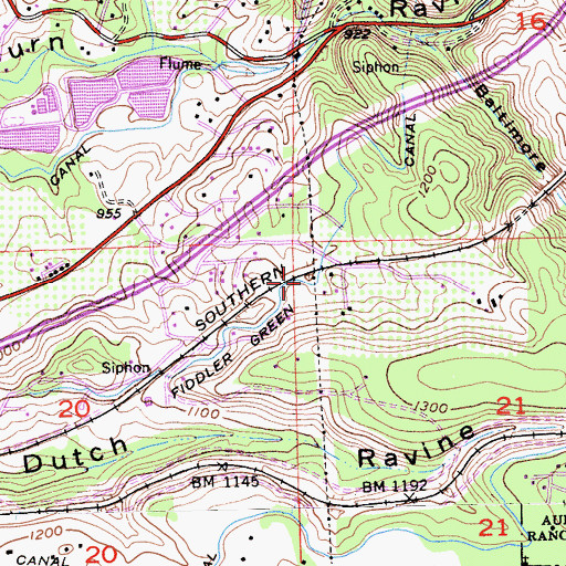 Topographic Map of Fiddler Green Canal, CA