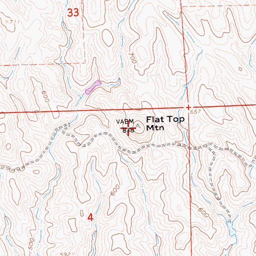 Topographic Map of Flat Top Mountain, CA