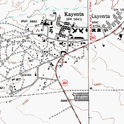 Topographic Map of Kayenta Preschool, AZ
