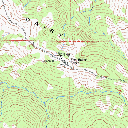 Topographic Map of Fort Baker Ranch, CA