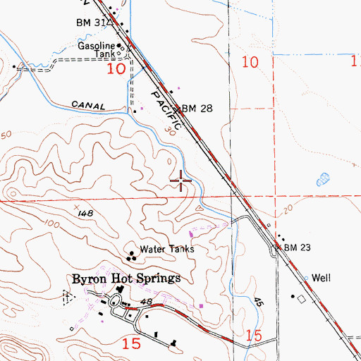 Topographic Map of Forty-Five Canal, CA