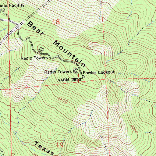 Topographic Map of Fowler Lookout, CA