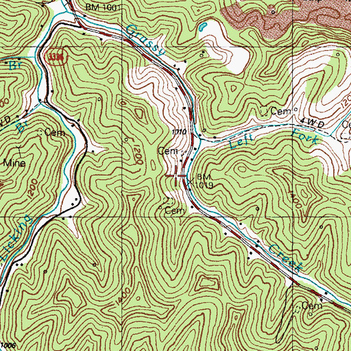 Topographic Map of Albert Shepherd Cemetery, KY