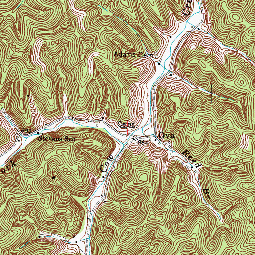 Topographic Map of Alex and Mary Cemetery, KY