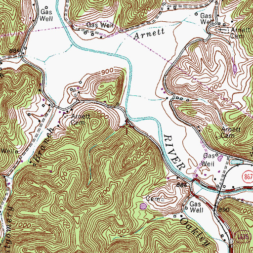 Topographic Map of Arnett School (historical), KY