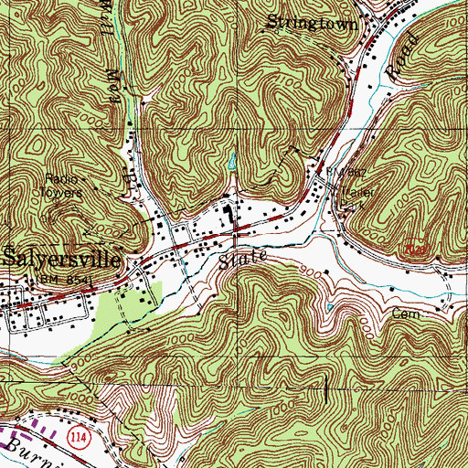 Topographic Map of Bays Cemetery, KY