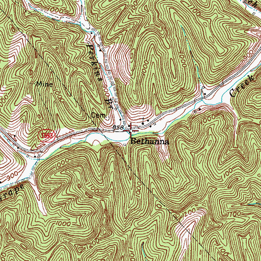 Topographic Map of Bethana Post Office (historical), KY