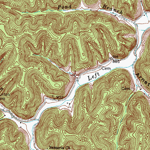 Topographic Map of Clay Arnett Cemetery, KY