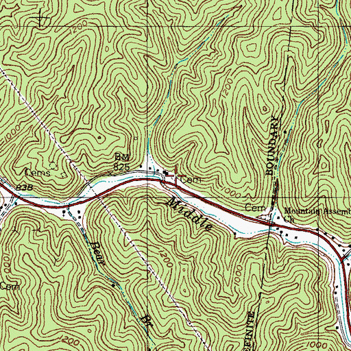 Topographic Map of Cole Cemetery, KY