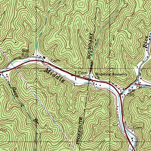 Topographic Map of Cole Cemetery, KY