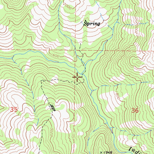 Topographic Map of Freese Creek, CA