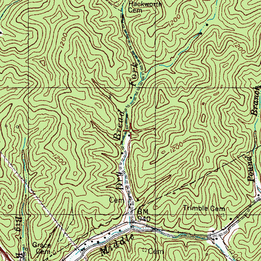 Topographic Map of Dry Bread School (historical), KY