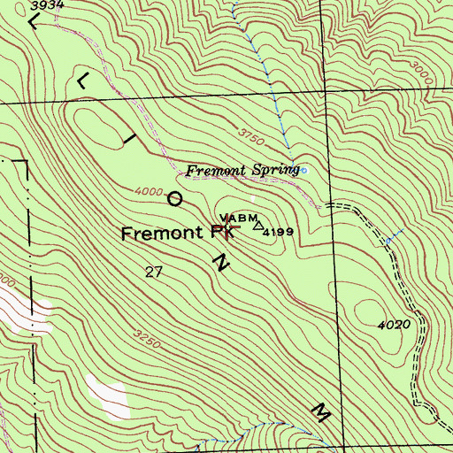 Topographic Map of Fremont Peak, CA