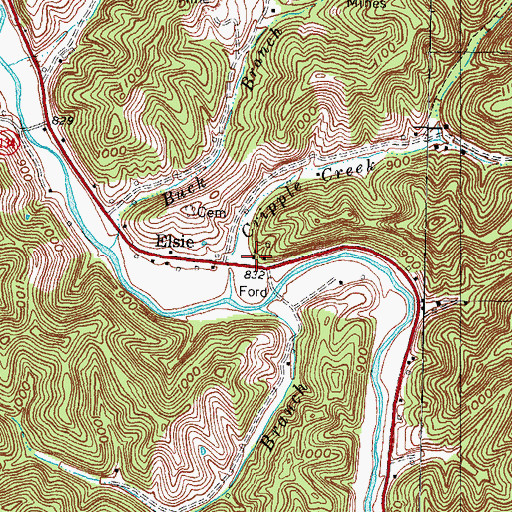 Topographic Map of Emanuel Baptist Church, KY