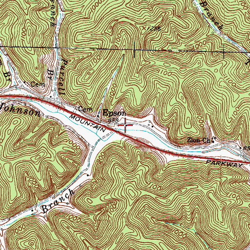 Topographic Map of Epson Post Office (historical), KY