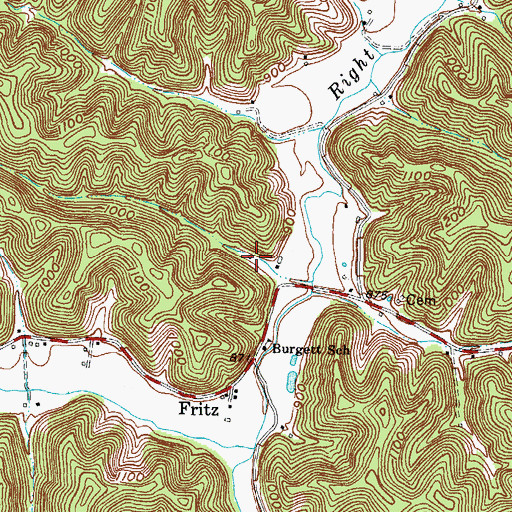Topographic Map of Gabriel Jack Cemetery, KY